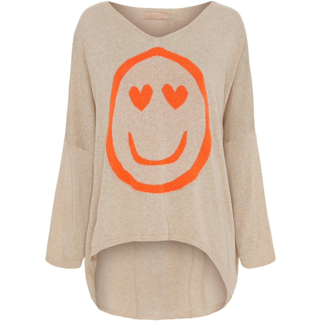 MARTA DU CHATEAU Marta Du Chateau dame strik 22105 Knit Beige/Arancio
