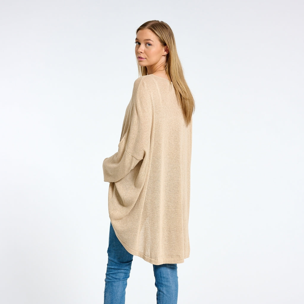 MARTA DU CHATEAU Marta Du Chateau dame strik 22105 Knit Beige/Blue Cina