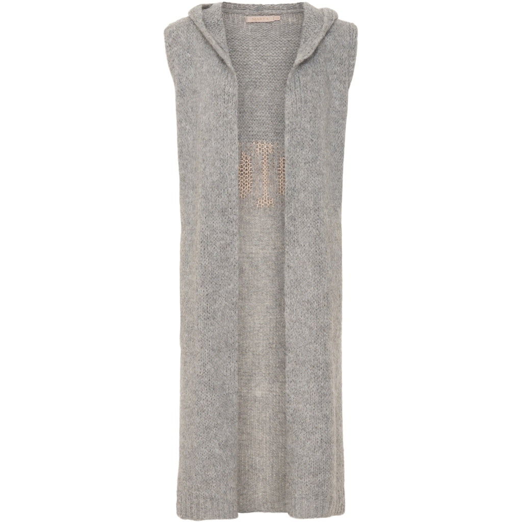 MARTA DU CHATEAU Marta Du Chateau dame strik cardigan 271 Restudsalg Light Grey