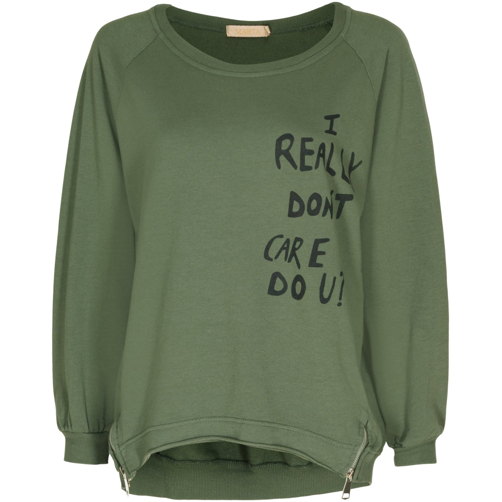 MARTA DU CHATEAU Marta Du Chateau dame sweatshirt 83592 Restudsalg Military