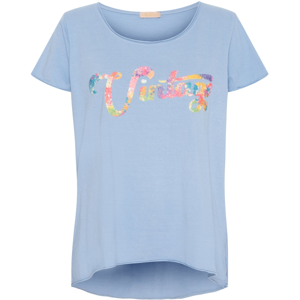 MARTA DU CHATEAU Marta Du Chateau dame t-shirt 1535 Restudsalg Celeste Vintage