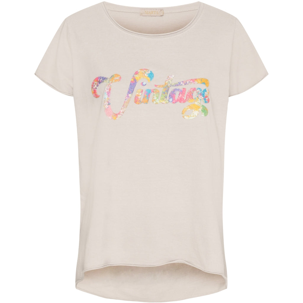 MARTA DU CHATEAU Marta Du Chateau dame t-shirt 1535 Restudsalg Sabbia Vintage
