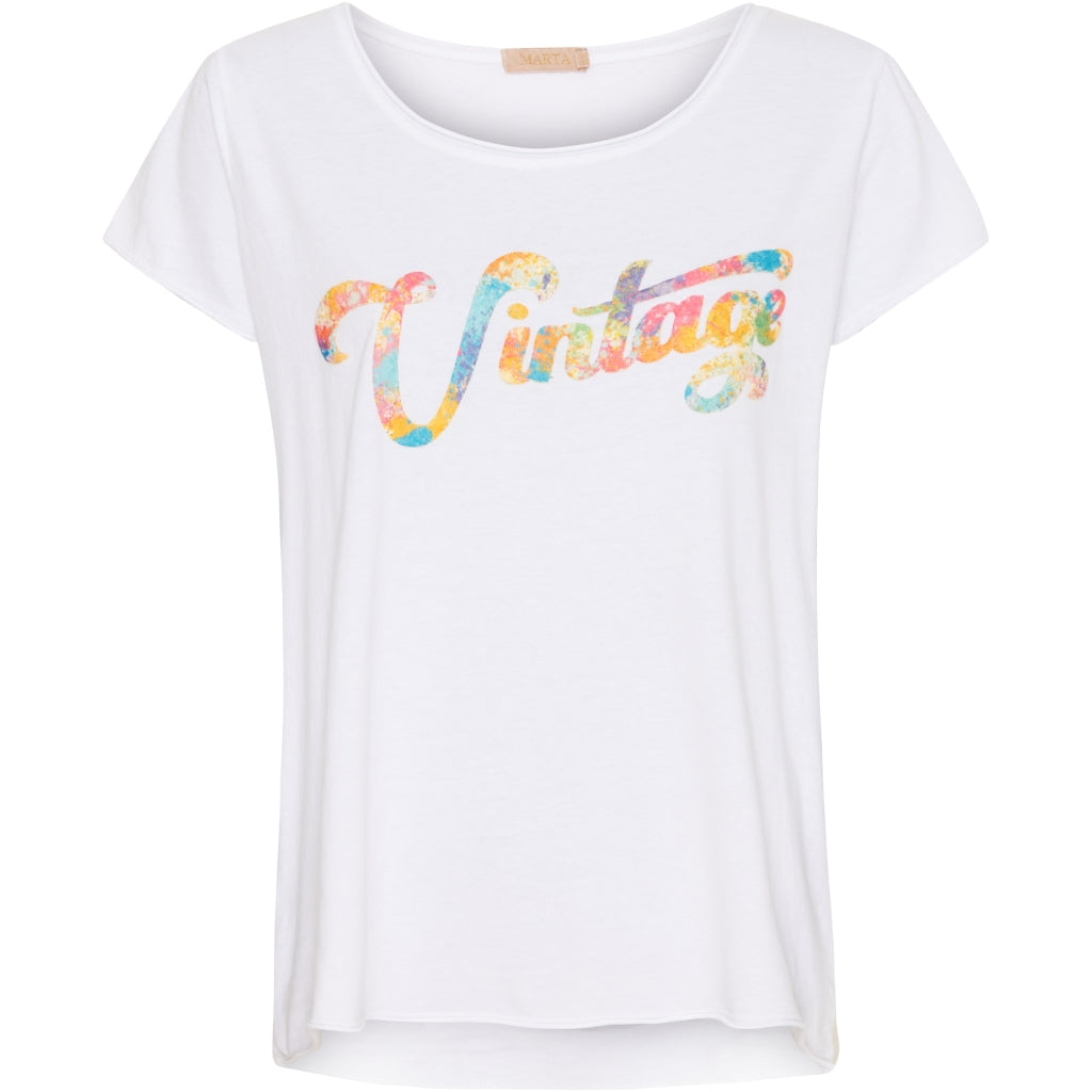 MARTA DU CHATEAU Marta Du Chateau dame t-shirt 1535 Restudsalg White Vintage