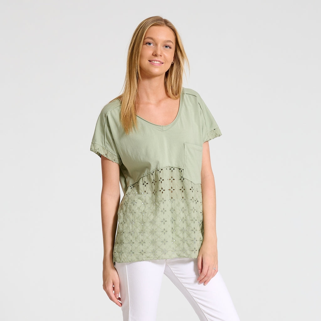 MARTA DU CHATEAU Marta Du Chateau dame t-shirt 41058 T-shirt Kaki
