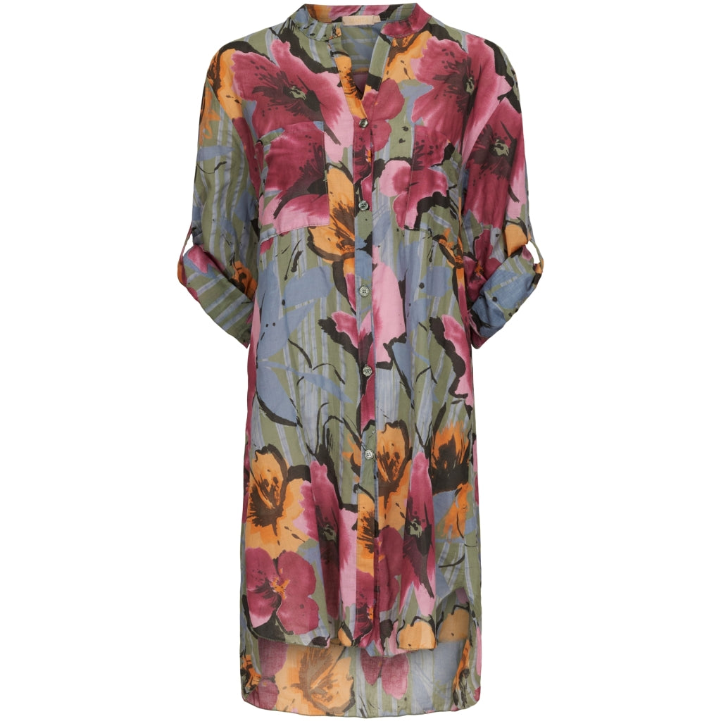 MARTA DU CHATEAU Marta Du Chateau dame tunika 1665 Restudsalg Big Flower Kaki