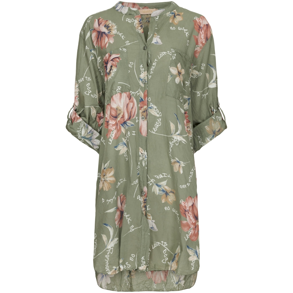 MARTA DU CHATEAU Marta Du Chateau dame tunika 1665 Restudsalg Kaki flower