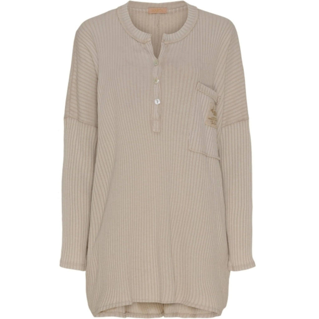 MARTA DU CHATEAU Marta Du Chateau rib bluse 2978 Restudsalg Sabbia