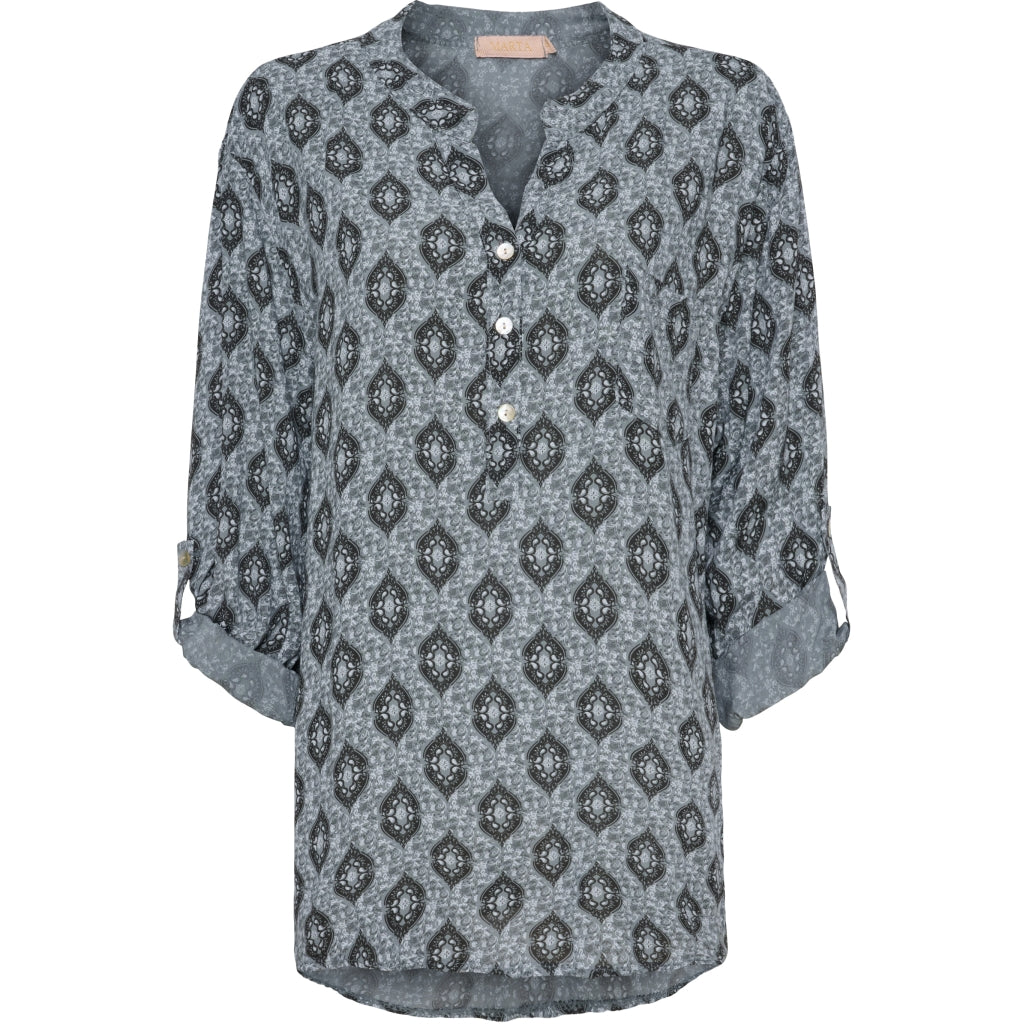 MARTA DU CHATEAU Marta du Chateau dame bluse 2255 Restudsalg Grigio