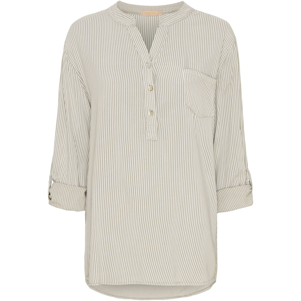 MARTA DU CHATEAU Marta du Chateau dame bluse 8053 Restudsalg Stripe Fango