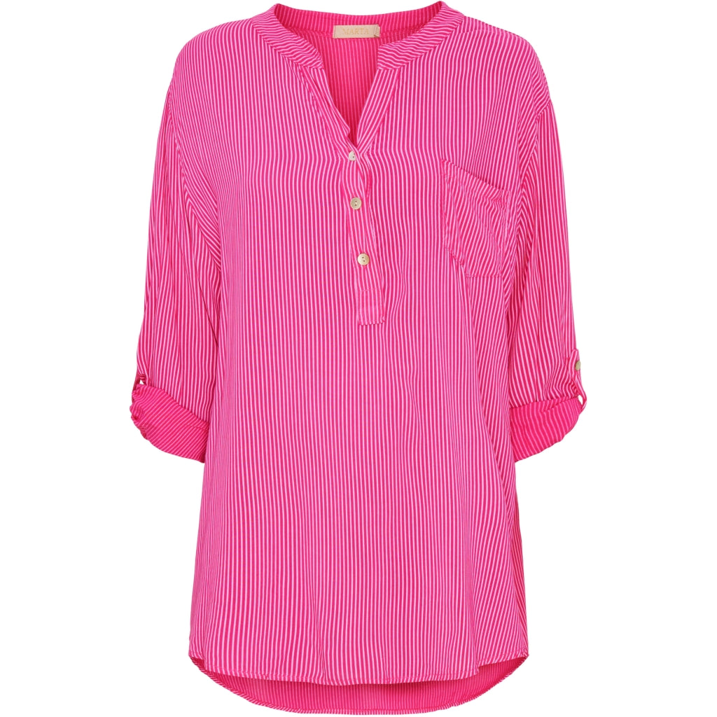 MARTA DU CHATEAU Marta du Chateau dame bluse 8053 Restudsalg Stripe Fuxia