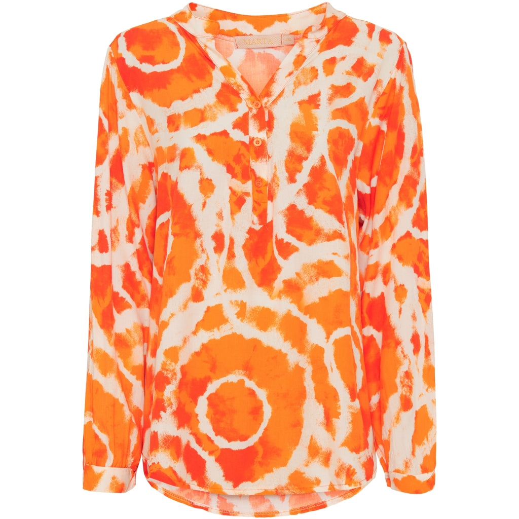 MARTA DU CHATEAU Marta du Chateau dame bluse 8128 Print Restudsalg Arancione