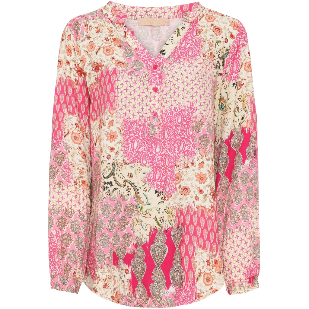 MARTA DU CHATEAU Marta du Chateau dame bluse 8128 Print Restudsalg Fuxia print