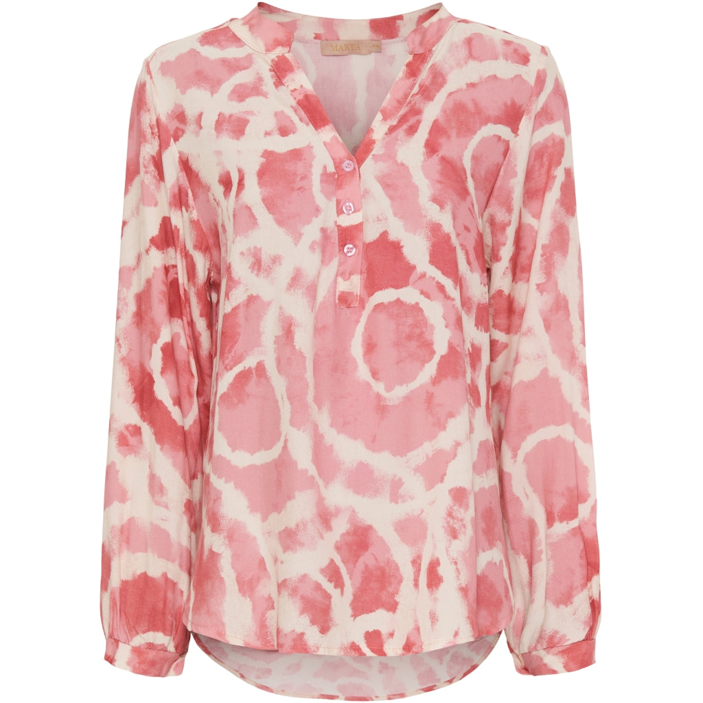 MARTA DU CHATEAU Marta du Chateau dame bluse 8128 Print Shirt Rosapolvere