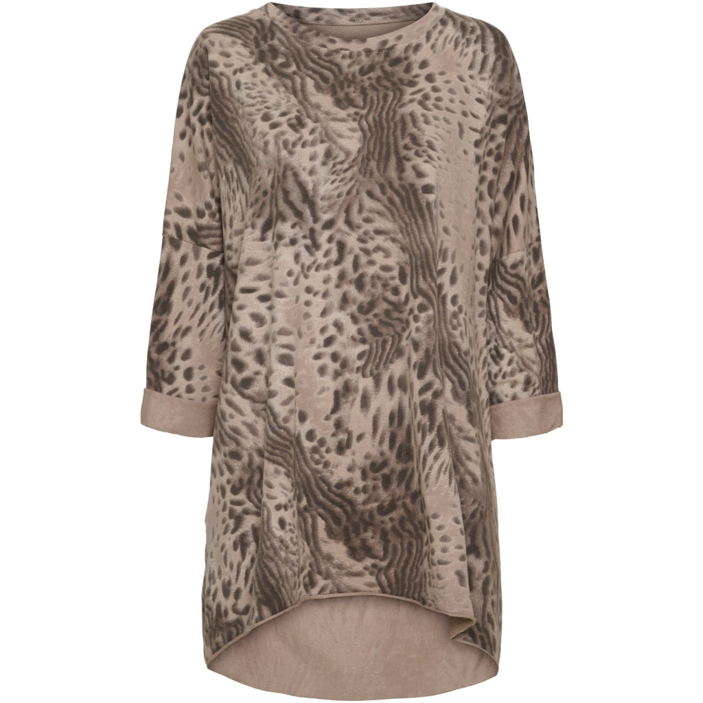 MARTA DU CHATEAU Marta du Chateau dame sweatshirt 01307 Restudsalg Brown Animal