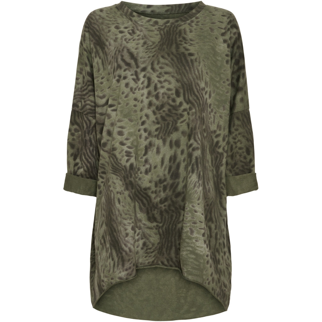 MARTA DU CHATEAU Marta du Chateau dame sweatshirt 01307 Restudsalg Kaki Animal