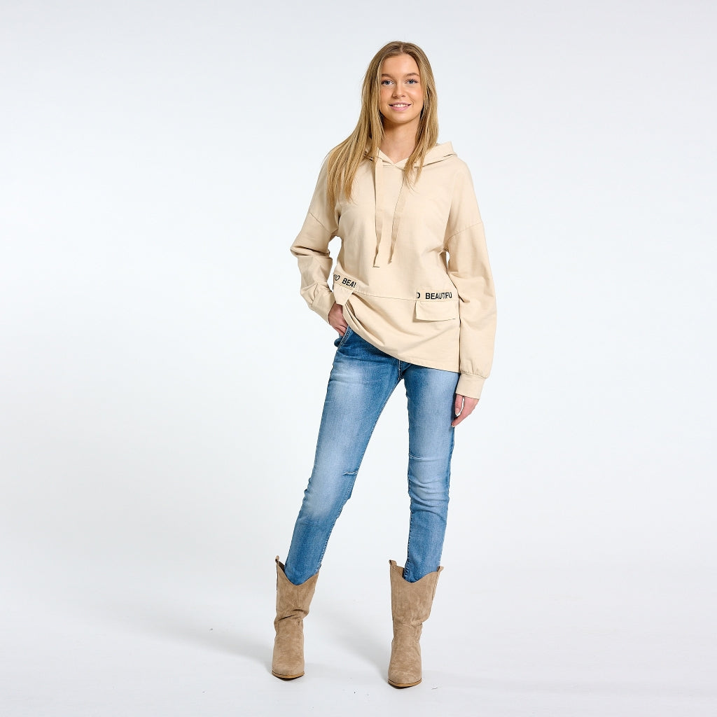 MARTA DU CHATEAU Marta du Chateau dame sweatshirt 4632 Restudsalg Beige