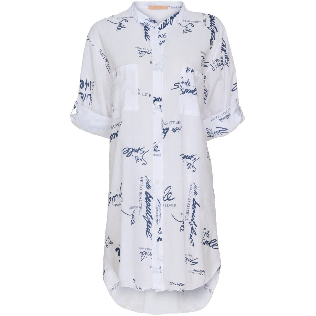 MARTA DU CHATEAU Marta du Chateau skjorte 1665 Print Restudsalg White/Navy