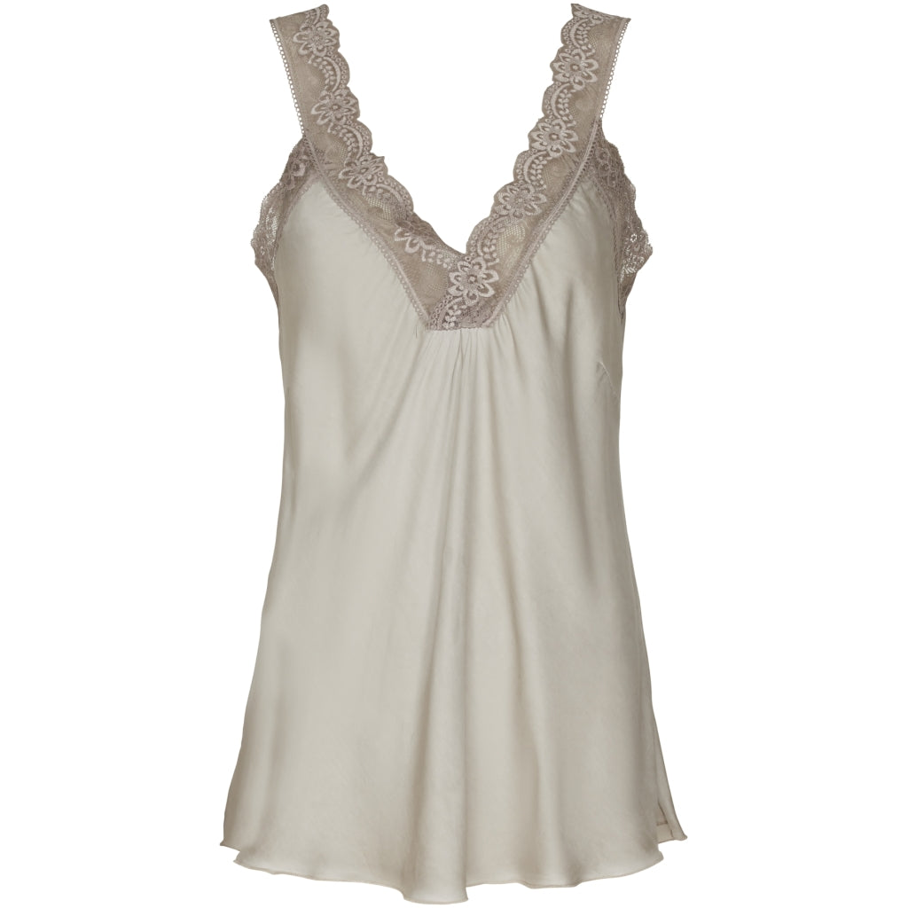 MARTA DU CHATEAU Marta du chateau dame top med blondekant 21336 Top Fango