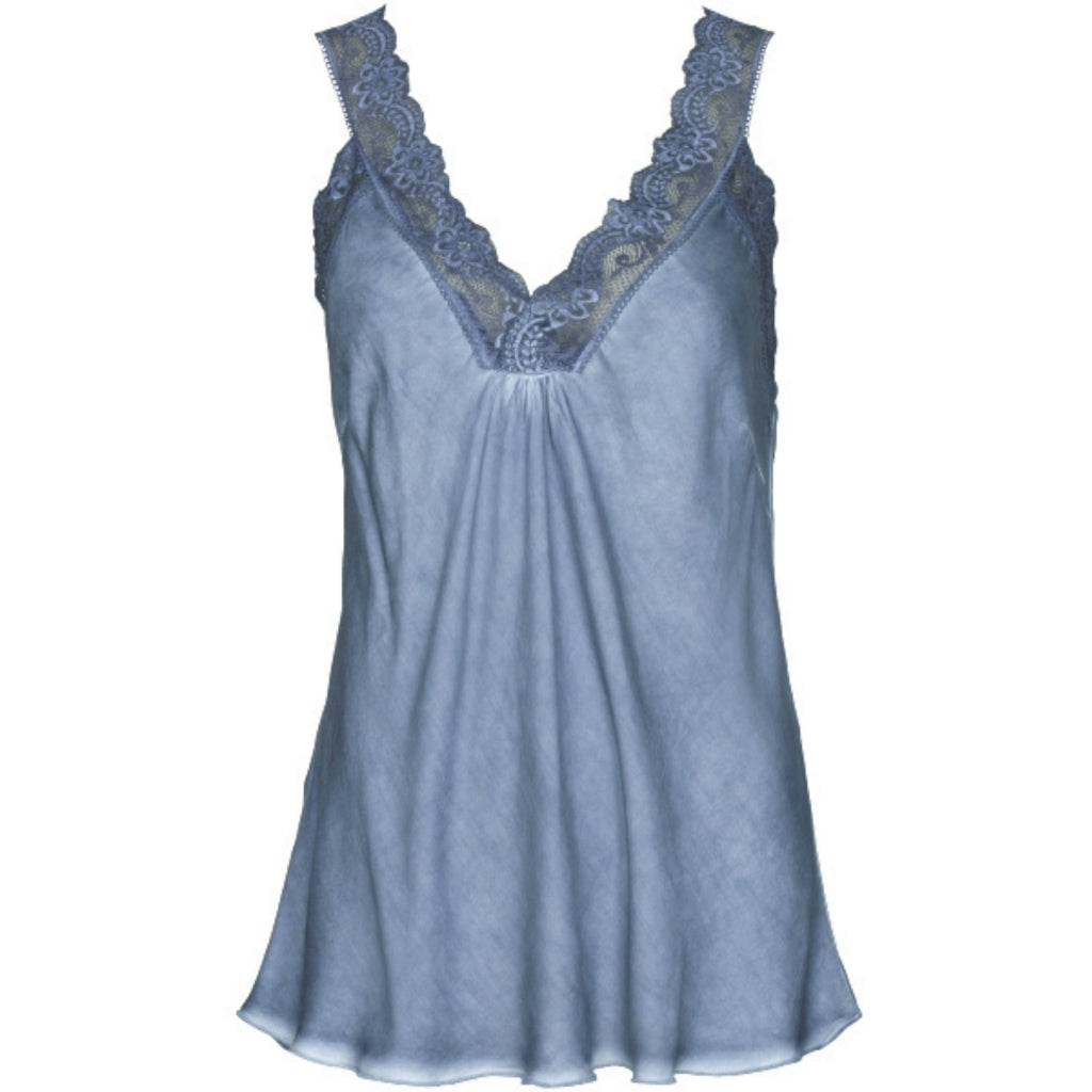 MARTA DU CHATEAU Marta du chateau dame top med blondekant 21336 Top Jeans