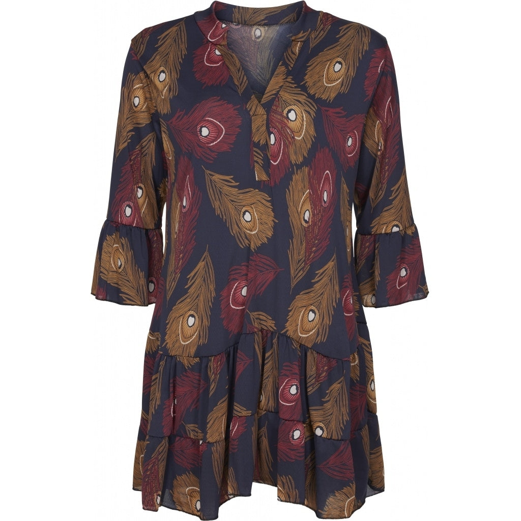 MARTA DU CHATEAU Mønstret kort kjole Restudsalg Bordeaux