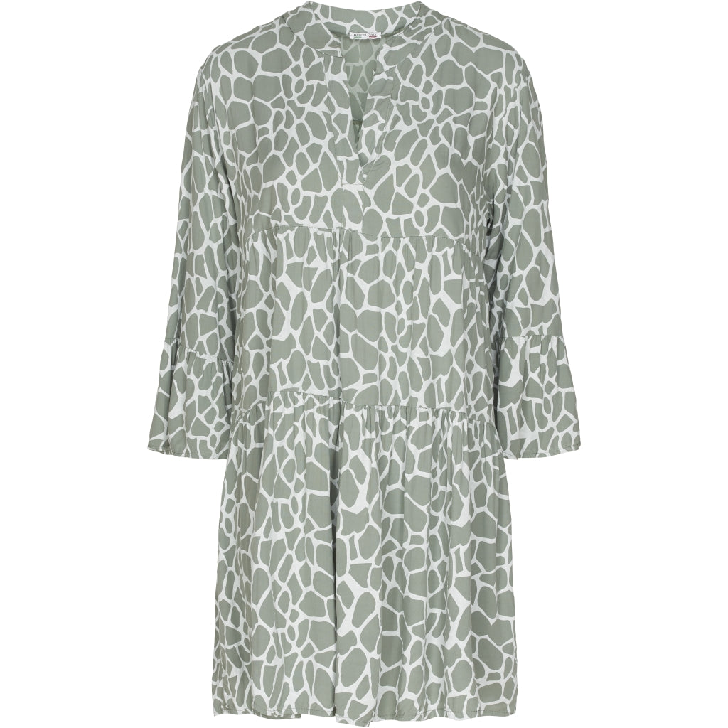 MARTA DU CHATEAU Mønstret kort kjole Restudsalg Kaki