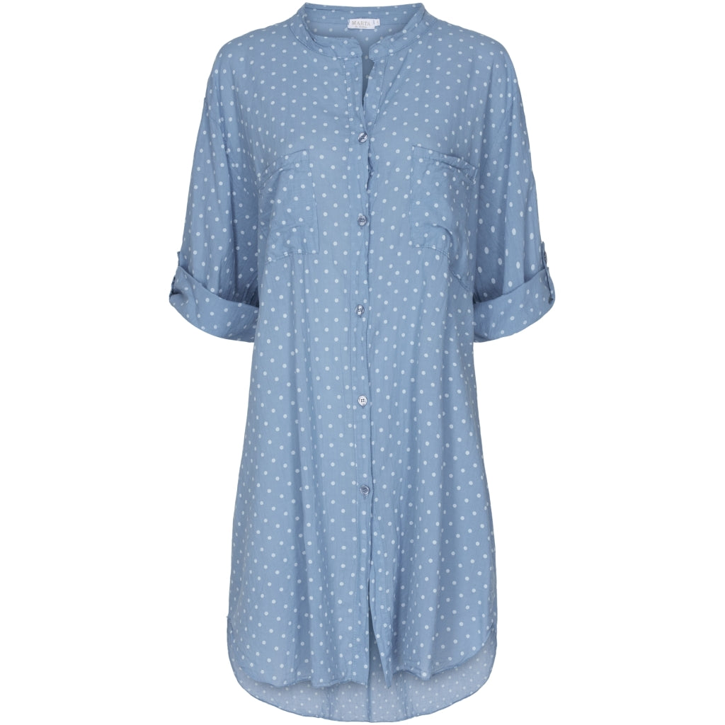 MARTA DU CHATEAU Skjorte med hvide prikker Restudsalg Jeans Blue