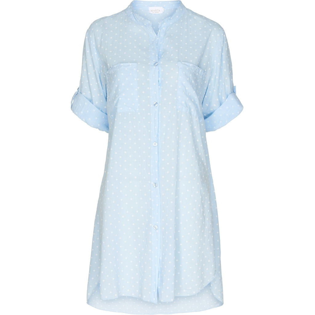 MARTA DU CHATEAU Skjorte med hvide prikker Restudsalg Light blue