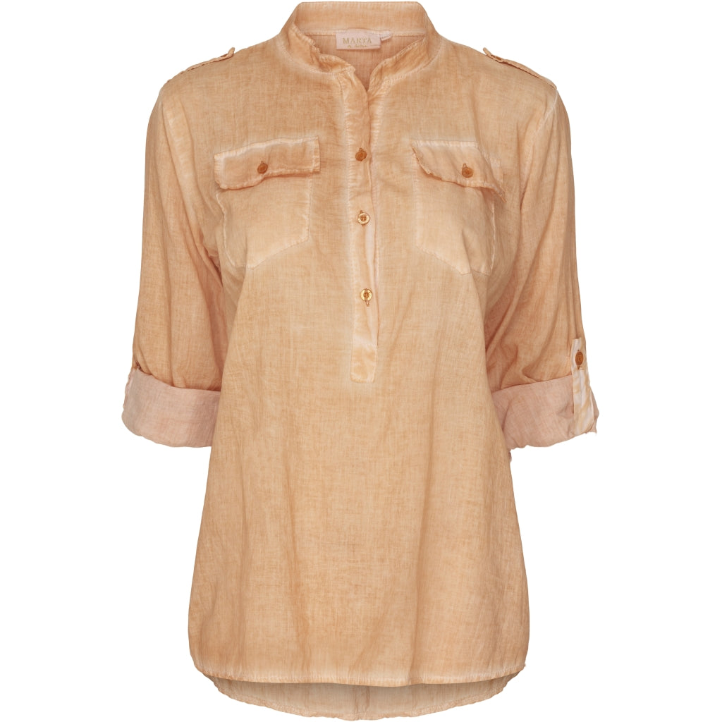 MARTA DU CHATEAU Skjorte med opsmøg og brystlommer Restudsalg Orange
