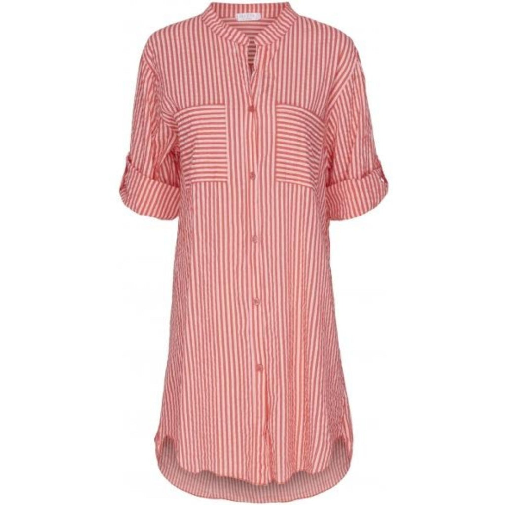 MARTA DU CHATEAU Skjortekjole med striber Dress Corail