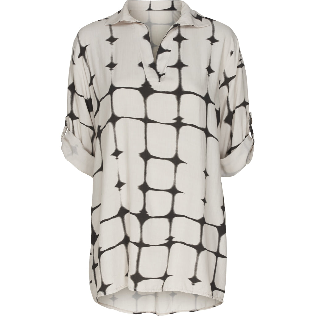 MARTA DU CHATEAU Ternet skjortebluse Restudsalg Beige